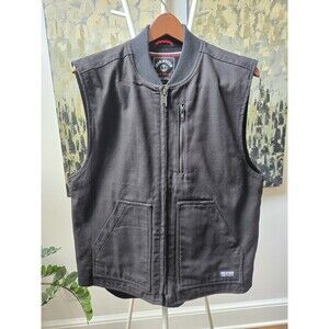 Iron and Resin Black Canvas Highway Vest Jack Threads Men's Size Large